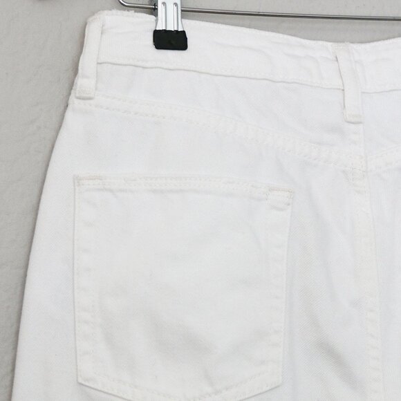 BDG Urban Outfitters White Pax High Rise Straight Leg Jean Fray Hem Size 29 x 32 - Picture 12 of 16